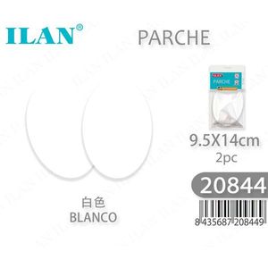 Patch ILAN 9,5x14cm blanc 2 pièces pour réparation de vêtements - Product Image 1
