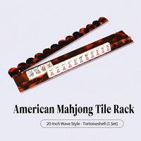 Supports de Mahjong Américains Modernes Personnalisés de 20 Pouces à Design Ondulé, Pliables, Portables, Écologiques, Durables en Fer et Acrylique, pour 4 Joueurs