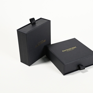 Caja de Embalaje de Joyería con Cajón Deslizante y Logotipo Personalizado, Caja de Regalo de Papel Negro para Guardar Collares, Estuche de Exhibición al por Mayor - Product Image 2