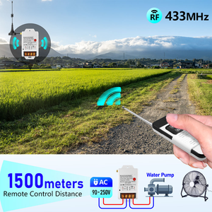 2000m dài phạm vi AC 110V 120V <span class=keywords><strong>220V</strong></span> 230V 30A <span class=keywords><strong>Relay</strong></span> không dây 433MHz RF điều khiển từ xa chuyển đổi ánh sáng cho Máy bơm nước nhà máy động cơ - Product Image 2