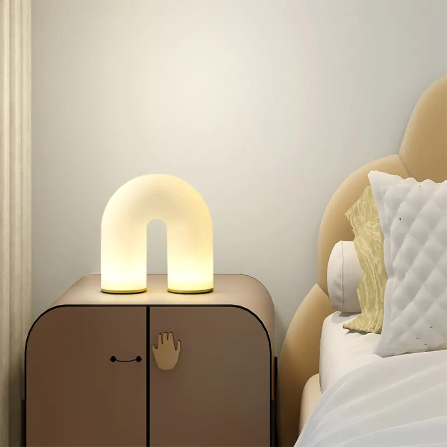유럽 스타일 U 모양 장식 빛 홈 거실 침실 연구 실내 하드웨어 플라스틱 Led 테이블 램프