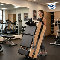 Reformer de Pilates de madera con torre completa, cama profesional para yoga y entrenamiento de core, para fisioterapia y rehabilitación