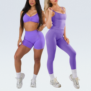 Ensemble 4 pièces Push Tank Top, Short de sport, Legging de sport pour femme, Vente en gros, Tenue de sport fitness pour femme, Ensemble de sport Sandy Bra - Product Image 2