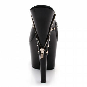 Sexy fetiche negro remache gótico exótico bailarina Retro 17 cm gladiador moda Sandalias de tacón alto zapatillas de plataforma grande para mujer - Product Image 5