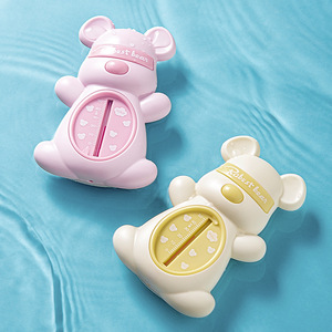 <b>Bear</b>-Shaped Baby Bath Thermometer <b>Pink</b> And Yellow For Measuring Water Temperature Regular Size Pp Material - Product Image 1