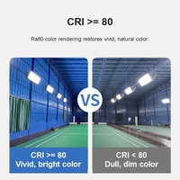 Éclairage LED anti-éblouissement pour terrain de badminton, grille en nid d'abeille, 80W, type bande longue intérieure, lampe suspendue sans ombre pour l'éclairage des terrains