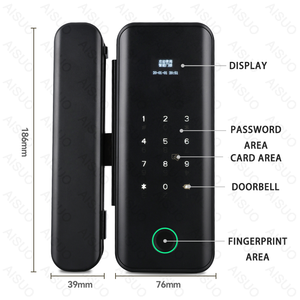 TUYA kunci pintar pintu kaca WIFI, kunci pintu kaca Digital biometrik Digital, kunci pintu kaca Tuya sidik jari - Product Image 5