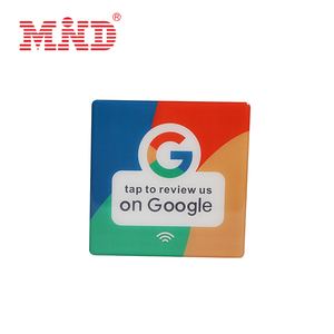 カスタムエポキシソーシャルメディア<span class=keywords><strong>Google</strong></span>レビューNFCRFIDカードQRコード13.56MHzタグレビュービジネスプレート - Product Image 3