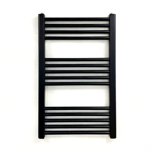 Porte-serviettes noir au design moderne, étagère à serviettes double couche pour salle de bain - Product Image 1