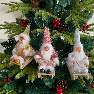 Adornos Colgantes para Árbol de Navidad, Figuras de Vinilo de Santa Claus y Muñeco de Anciano, Trineo Vintage, Figuras y Juguetes Navideños - Product Image 3