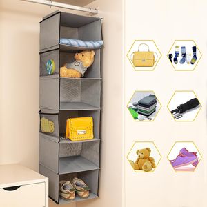6 Shelf Hanging Closet Organizer 1 Pack With Side Pockets For Clothes <b>Shoes</b> Storage Behind Door Hook Type - Product Image 4