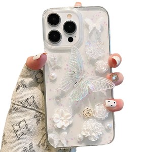 เคสโทรศัพท์ลายดอกไม้ผีเสื้อ 3 มิติ สีสันสดใส สไตล์ INS สำหรับ iPhone 17/16 Pro Max, สำหรับ iPhone 15 Pro/14, กันกระแทกสำหรับ iPhone 13 - Product Image 5