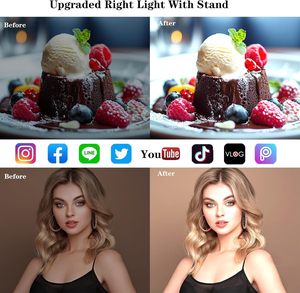 Lampe annulaire de bureau pour ordinateur portable avec clip, accessoires pour consommateurs, directement de l'usine, lampe de voyage pliable améliorée pour téléphone et selfies - Product Image 5