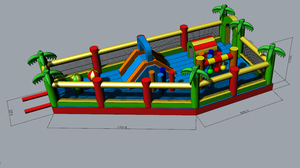 Terre gonflable de jungle avec la ville d'amusement de couverture de pluie pour le parc d'enfants/grand funland animal gonflable à vendre - Product Image 3