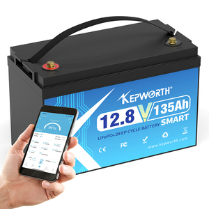 EU Srock 12,8 V 135Ah Paquete de fosfato de iones de litio 12V 135Ah LifePo4 Almacenamiento de energía Batería BMS inteligente con diente azul - Product Image 1