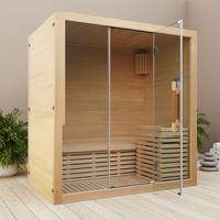 Poêle de sauna à vapeur moderne pour l'extérieur, en bois massif de pruche canadienne, 2 personnes, 3000W, alimenté par prise électrique