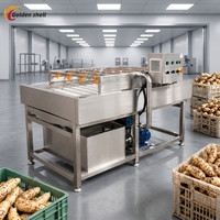 Automatische fruit- en groentereinigingsmachine van roestvrij staal, commerciële wasmachine