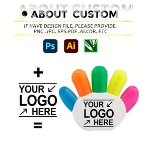 Stylo publicitaire fluorescent 5-en-1 en forme de paume, personnalisable avec logo, idéal pour la promotion et la vente en gros - Product Image 2