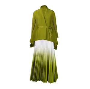 Abiti 2025 donna di alta qualità Plus Size Miyaki2 Top manica <span class=keywords><strong>a</strong></span> <span class=keywords><strong>pipistrello</strong></span> e <span class=keywords><strong>abito</strong></span> <span class=keywords><strong>lungo</strong></span> plissettato primavera e autunno donna - Product Image 2