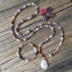 Cuentas de piedra de amatista de Botsuana de 8 mm, colgante de ónix, pulsera de oración, joyería con poder curativo, collar de yoga, accesorios de meditación - Product Image 1