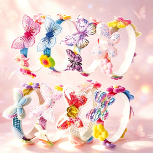 Children Fashion Jewelry Sets <b>Headband</b> Set DIY Hair Accessories Pins Bow Maker Stars Hearts Ribbon Craft Present Wholesale Box - Product Image 2