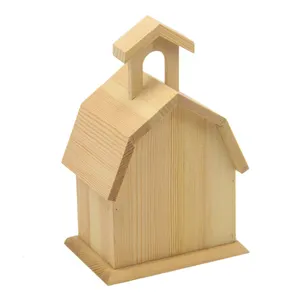 Casa de madera para pájaros, accesorio rústico de madera de cedro, decorativo, nido colgante