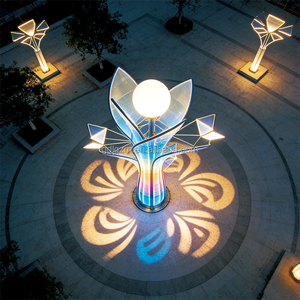 Luz LED RGB con Forma de Capullo de Flor para Monumentos Navideños (Acero Inoxidable + PC) IP65 Impermeable, Decoración Artística para Plazas de Ciudad, Iluminación de Paisajes - Product Image 2
