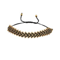 Bracelet artisanal en perles Miyuki Delica - Motif arc-en-ciel bohème fleur flèche - Bracelet ajustable pour femme - Grossiste en bijoux