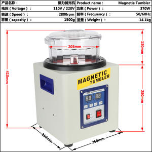 KT-205 באיכות גבוהה טאמבלר מגנטי מכונת שחיקה וליטוש עם מנוע לתכשיטים זורקים את האוצרות שלך - Product Image 4