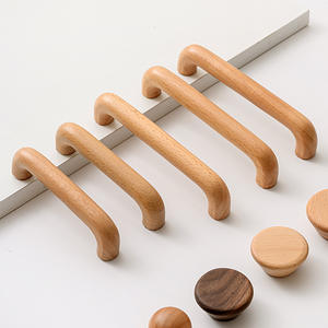 Poignées de porte d'armoire en bois massif chêne et hêtre pour cuisine, commode, armoire - Poignées de traction modernes et durables - Product Image 2