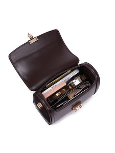 Sac à bandoulière de luxe pour femme en cuir PU rétro avec rabat, deux sangles, étanche et fermeture à cadenas - Product Image 4