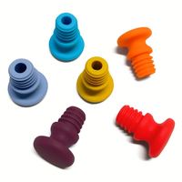 Tapones de Vino Reutilizables de Silicona de Grado Alimenticio con Forma de Animal de Dibujos Animados, Mezcla de Colores, con Logotipo Personalizado al por Mayor, CE/EN71/CPSIA/AU
