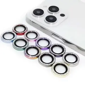 블링 다이아몬드 카메라 렌즈 보호 케이스 사용하기 쉬운 다이아몬드 강화 유리 렌즈 보호기 for iPhone for Samsung