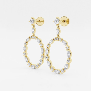 Boucles d'oreilles pendantes en diamant de laboratoire Marquise 3 carats, bijoux élégants et tendance pour femmes, design moderne et luxueux - Product Image 5