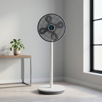Ventilateur sur pied oscillant à moteur BLDC commercial, économe en énergie, en plastique, avec télécommande, pour usage domestique/hôtelier/bureau