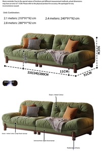 Piccola unità fila diritta crema nuvola nordica retrò tessuto verde scuro divano italiano minimalista in <span class=keywords><strong>legno</strong></span> <span class=keywords><strong>massello</strong></span> divano <span class=keywords><strong>soggiorno</strong></span> - Product Image 6