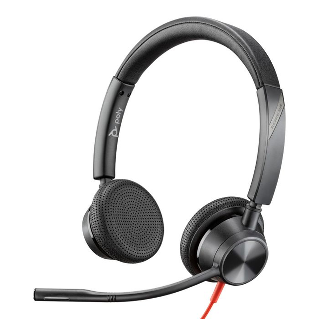 Poly Blackwire 3325 Stereo Micro Soft Teams Certified USB-C Headset +3.5mm Plug +USB-C/A Adapter