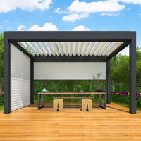 Pérgola Bioclimática de Aluminio Baivilla con Panel Solar, Recubrimiento en Polvo, Motorizada, Control Remoto, Techo Retráctil Personalizado
