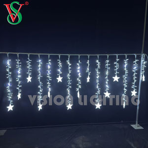 LED Curtain Star Icicle Lights Warm White Natal Outdoor Decoração Iluminado Luzes penduradas para Street Landscape Festivity - Product Image 5