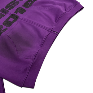 <span class=keywords><strong>Felpe</strong></span> con cappuccio oversize casual da <span class=keywords><strong>uomo</strong></span> <span class=keywords><strong>viola</strong></span> con zip, personalizzate con stampa di lettere effetto distressed, lavaggio effetto sporco, per abbigliamento streetwear da <span class=keywords><strong>uomo</strong></span> - Product Image 5