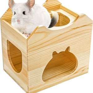 Casa de madera para mascotas, refugio rectangular pequeño y duradero para interiores, para hámster - Product Image 3