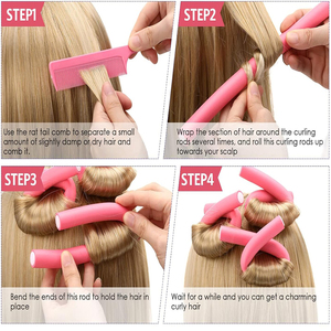 10: 7 "بكرات تجعيد الشعر قضبان مرنة مجموعة قضبان تجعيد الشعر للشعر القصير والطويل ، لا تجعيد الشعر رغوة الحرارة - Product Image 2