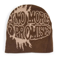 Bonnet d'hiver en acrylique jacquard HK34 avec logo personnalisé, bonnet de ski chaud et respirant, accessoire de voyage