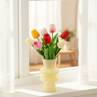 Buket Tulip Buatan Realistis dengan Bunga Berbatang Panjang untuk Dekorasi Rumah, Pernikahan, dan Pesta