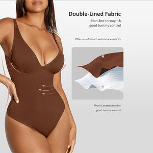 OEM/ODM Body Shapewear da donna per il controllo della pancia tute per il corpo profondo scollo a <span class=keywords><strong>V</strong></span> perizoma - Product Image 3