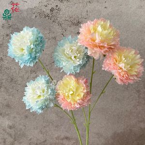 Fleur de pivoine artificielle Hua Ding à 3 têtes en soie, faite à la main, pour décoration de mariage, arrangement floral, arche et décoration murale - Product Image 2