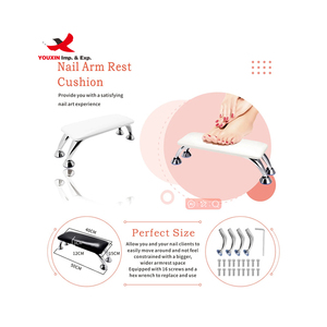 Reposabrazos de Cuero Sintético para Manicura, Cojín de Apoyo para Manos con Soporte de Acero Inoxidable - Product Image 2