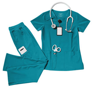 Nouvelle arrivée col en V vente en gros violet personnalisé pas cher à la mode femmes survêtement hôpital uniforme ensembles gommages médicaux infirmière gommages ensembles - Product Image 1