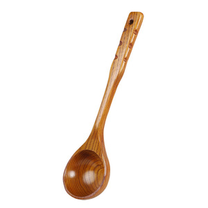 Cuchara de madera retro con logo grabado, tamaño grande, apta para uso doméstico (para sopa), uso comercial (cocina), cocina, alimentos calientes - Product Image 5