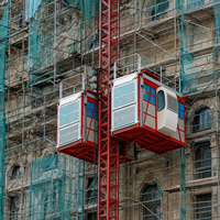 Monte-charge de chantier SC200/200 à double cabine, capacité 2*2000kg, vitesse 0-33/46/63/96m/min, élévateur de matériaux et passagers pour chantier